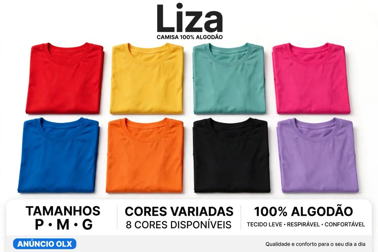 Blusas unissex 100 algodão 
