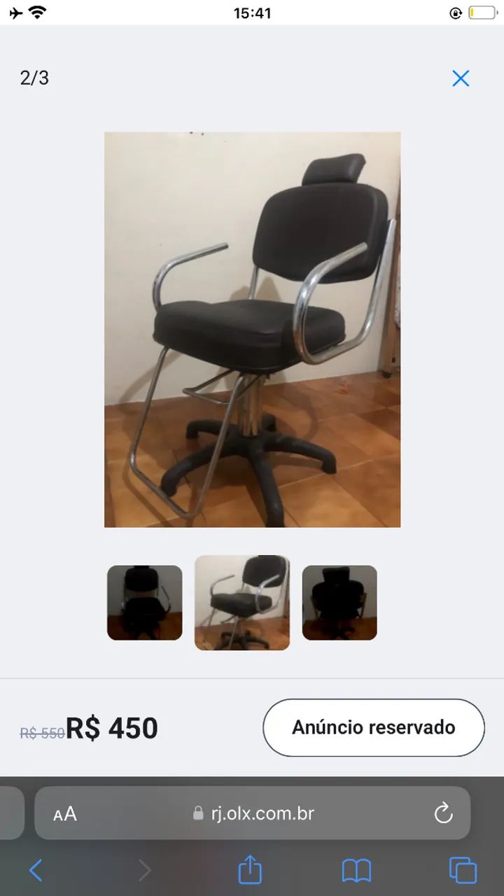 Cadeira para cabeleireiro e maquiador 