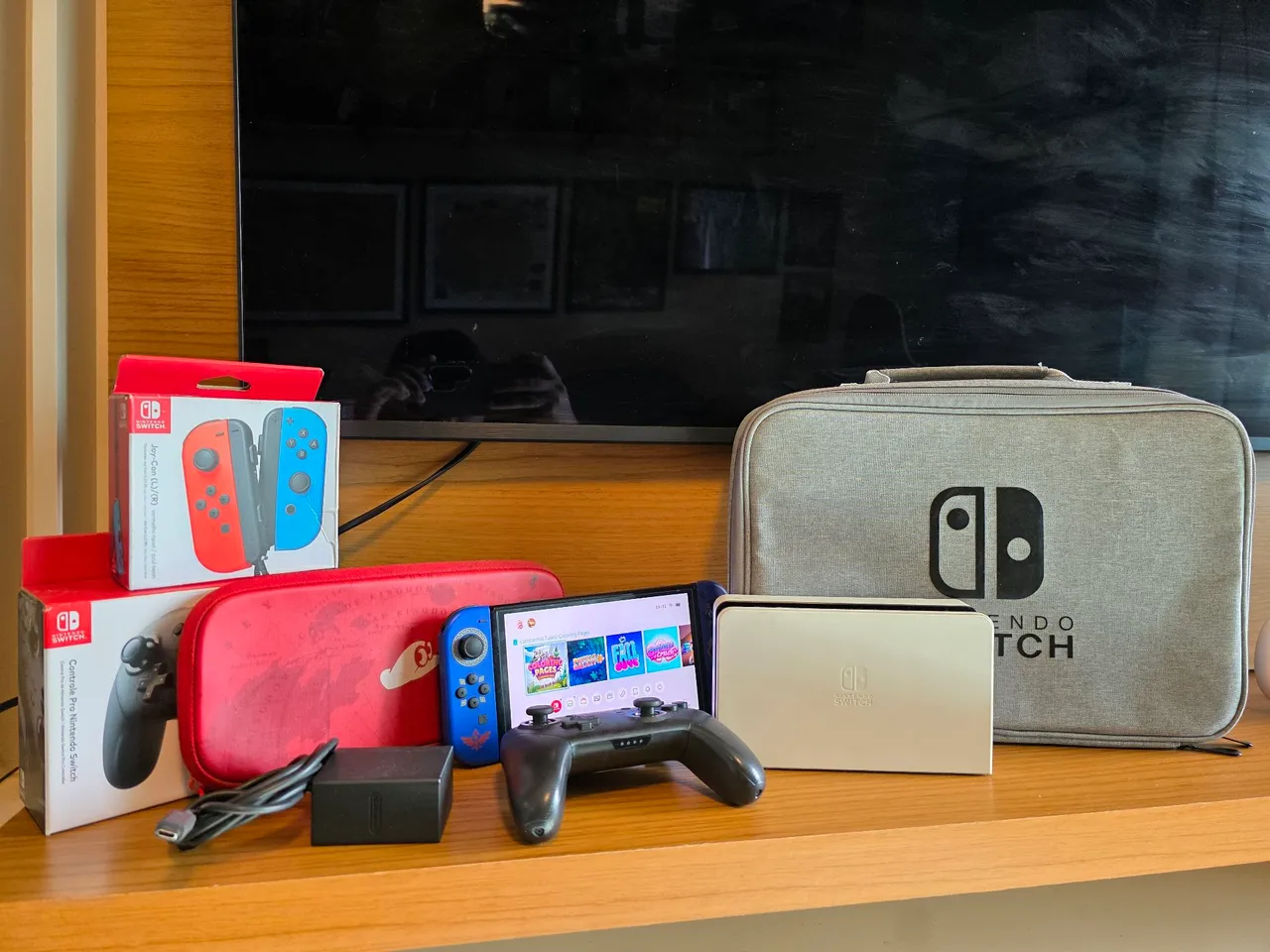 Nintendo Switch V2 - Completo + FC24 - Caixa - Nota - Cartão 128GB
