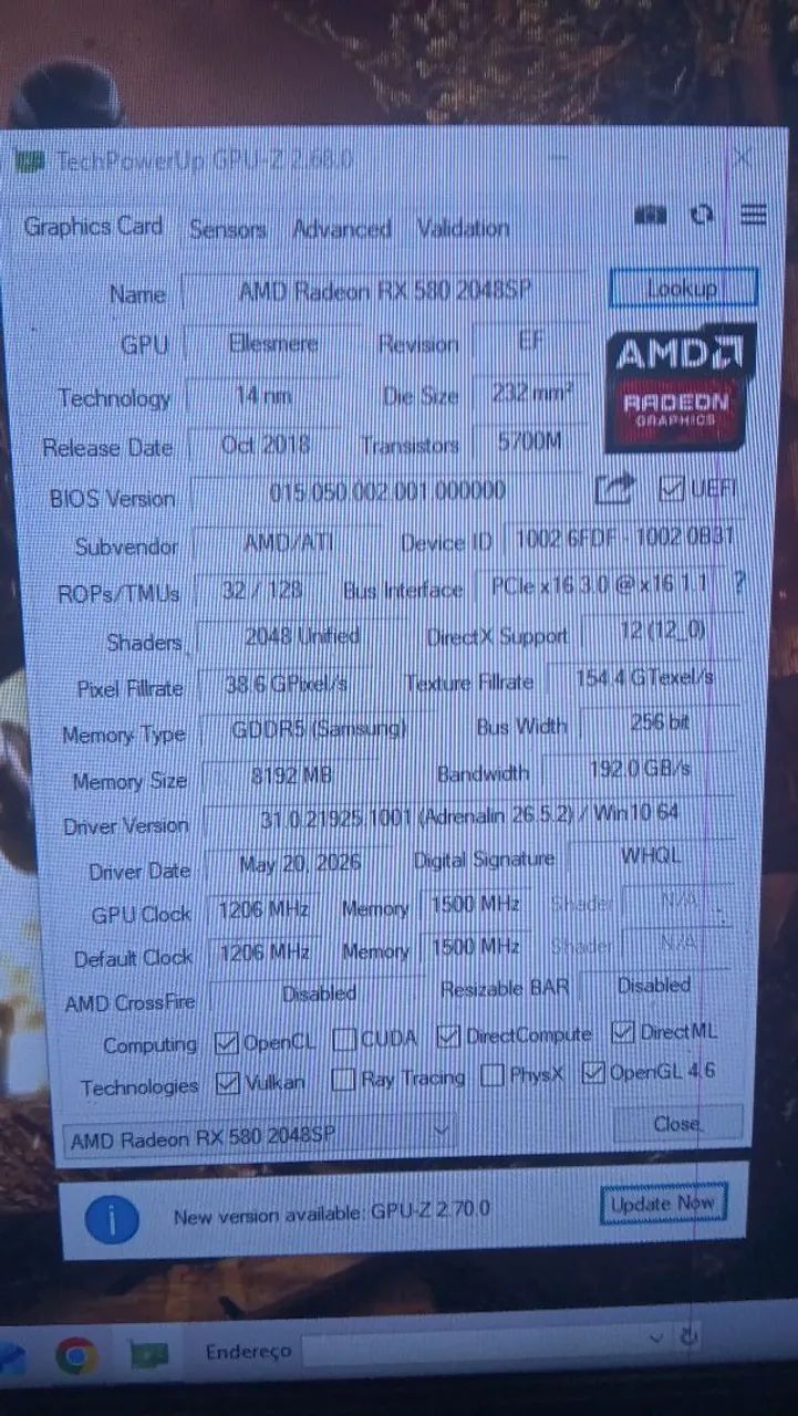 Rx580 8gb 2048sp - Foto 2