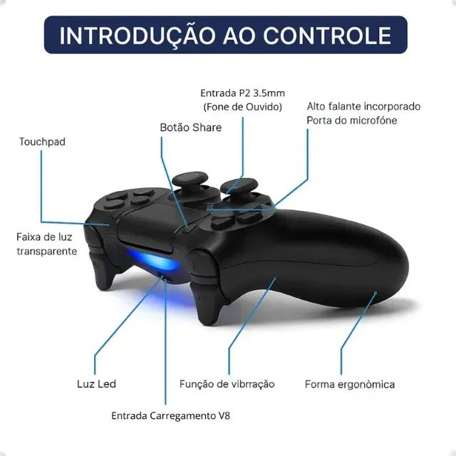 Controle joystick Sem Fio Playstation 4 Dualshock PS4 Android e PC - Foto 3