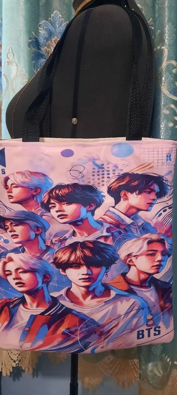 Bolsa Ecobag artesanal BTS - Resistente e Estilosa - Foto 2