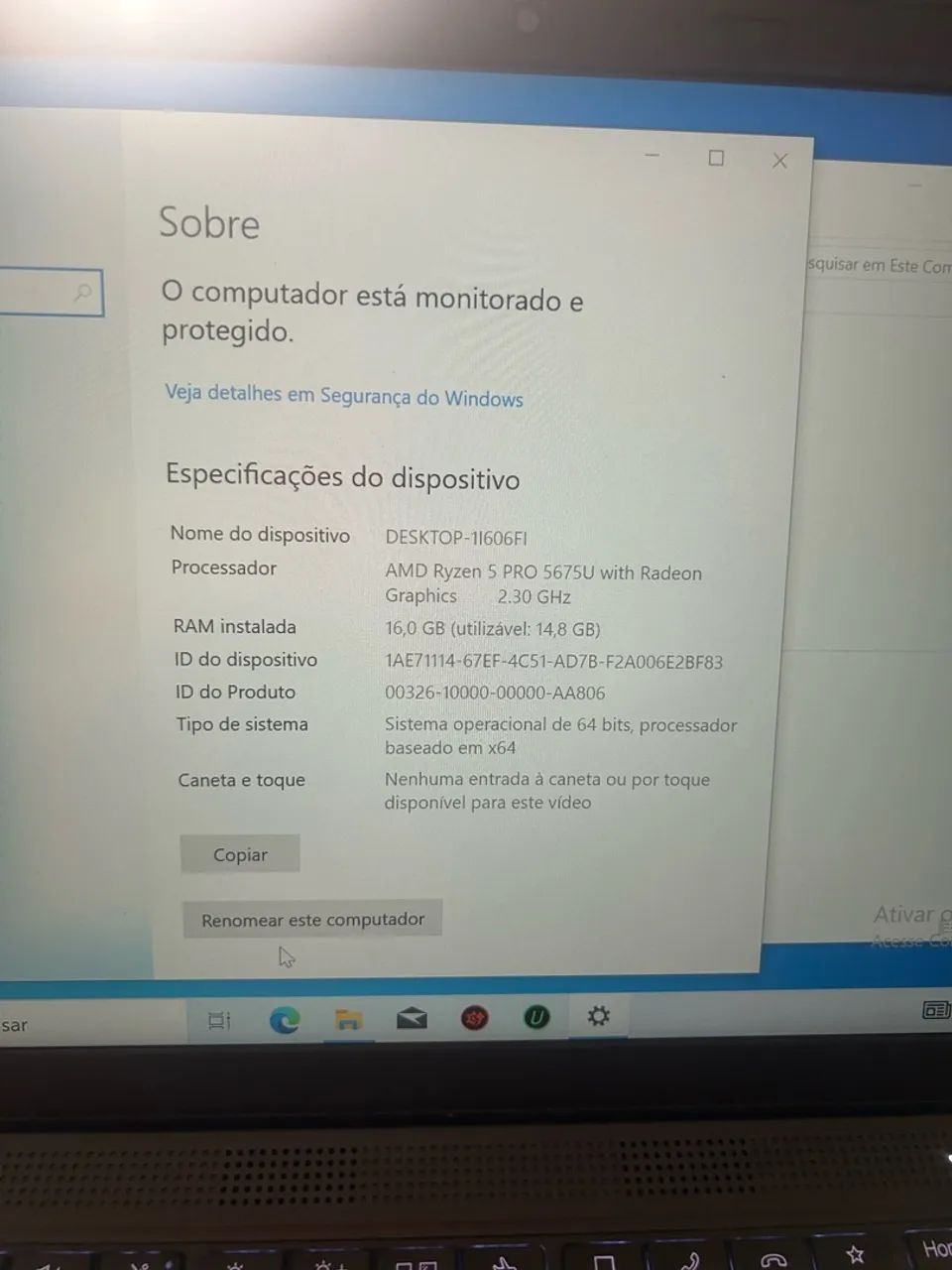 Notebook Lenovo thinkpad Ryzen 5 pro 16gb ram ssd256gigas  - Foto 4