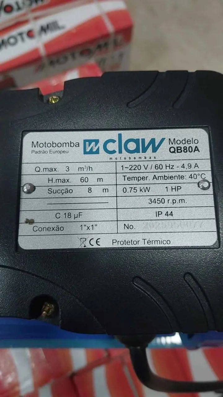 Motobomba Periférica 1CV QB80A Claw - Nova/Loja - Foto 3