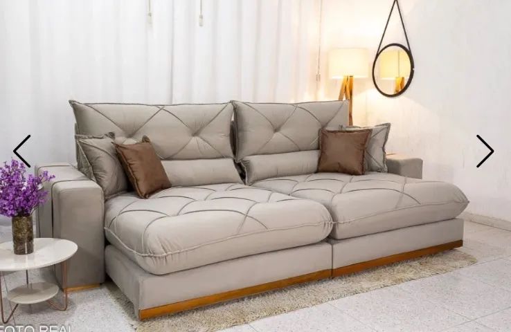 Verona Retractable and Reclining Sofa, 2.90m, Cappuccino Velvet with Pocket Springs