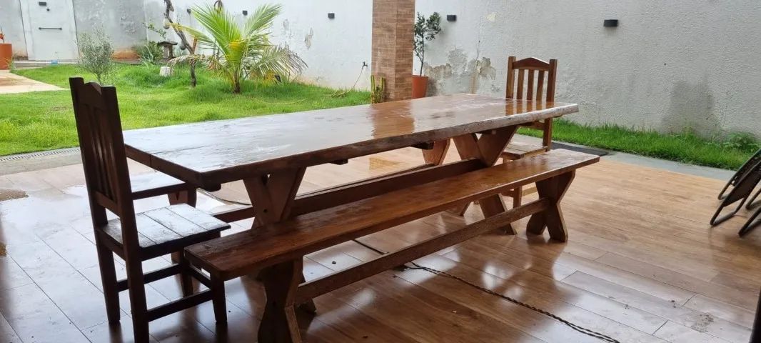 Mesa rústica madeira maciça - Foto 4