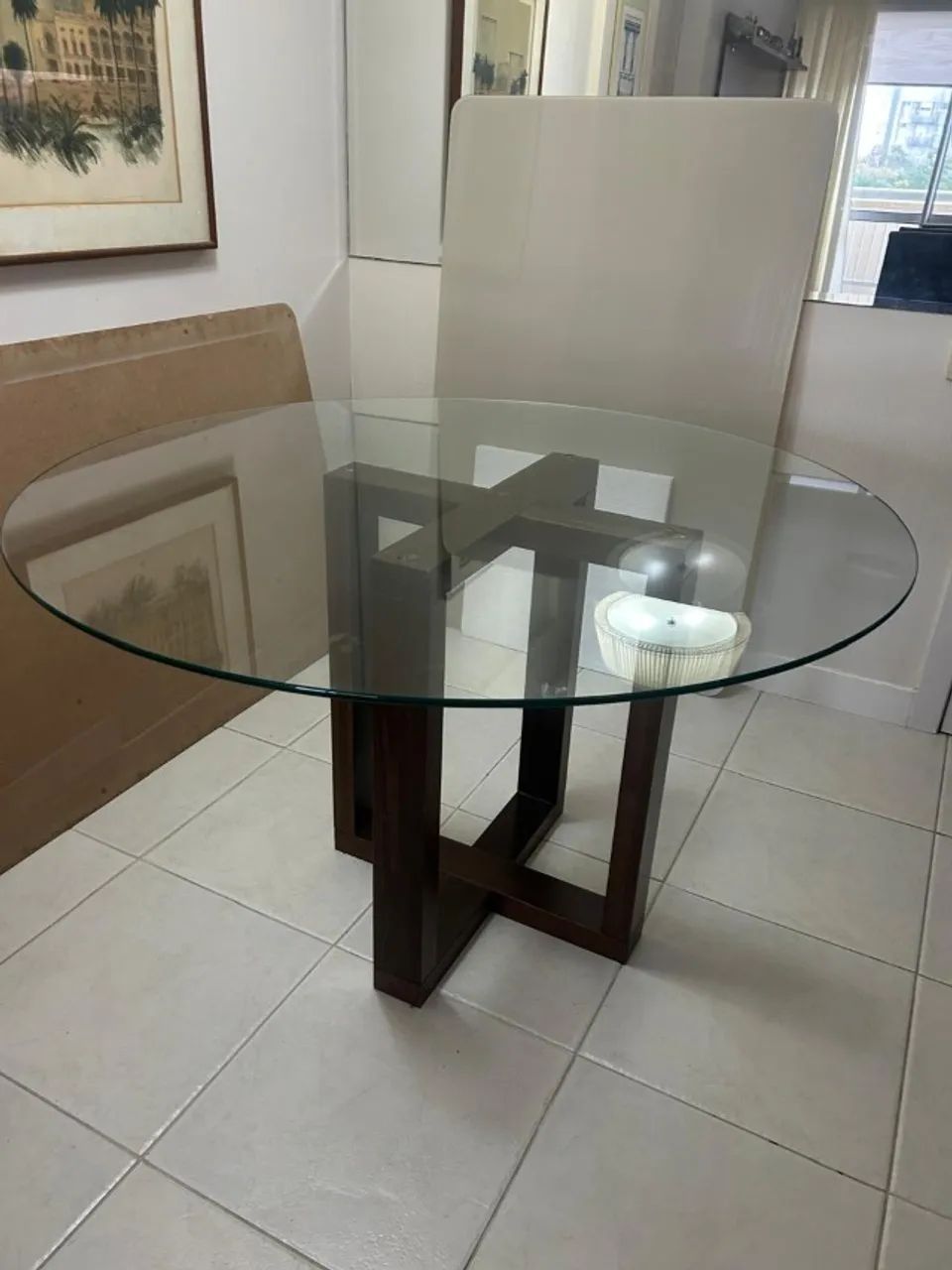 tampo de vidro cristal temperado 8mm (1,35m de diâmetro) - Foto 2