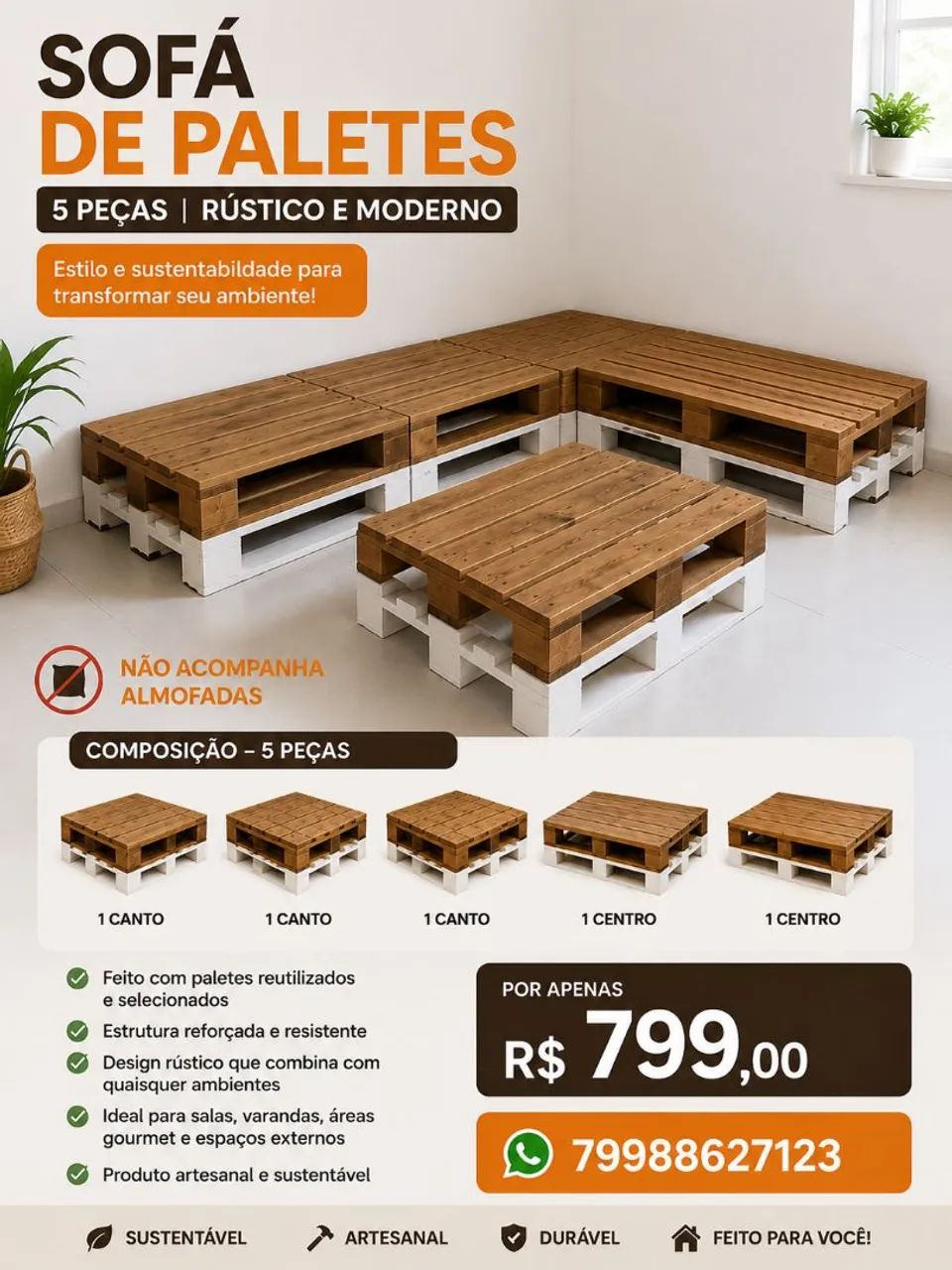Sofá em paletes  - Foto 2