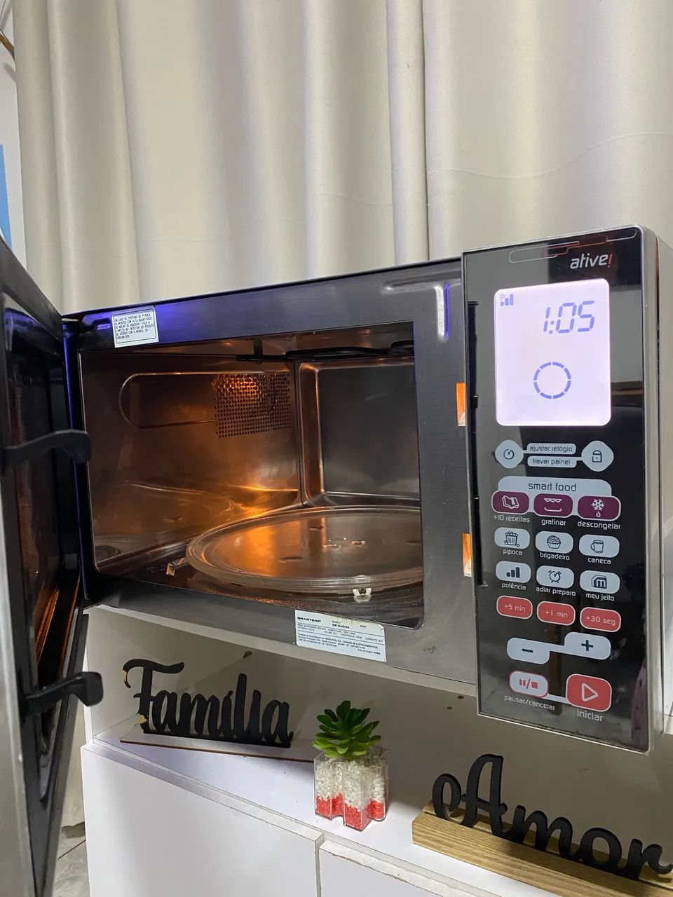 Microondas espelhado com grill - Foto 5