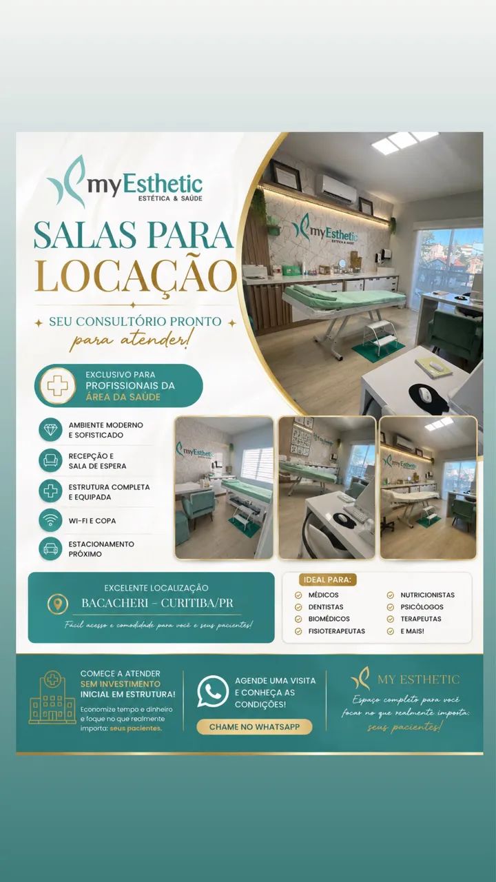 Salas para locação em clínica 