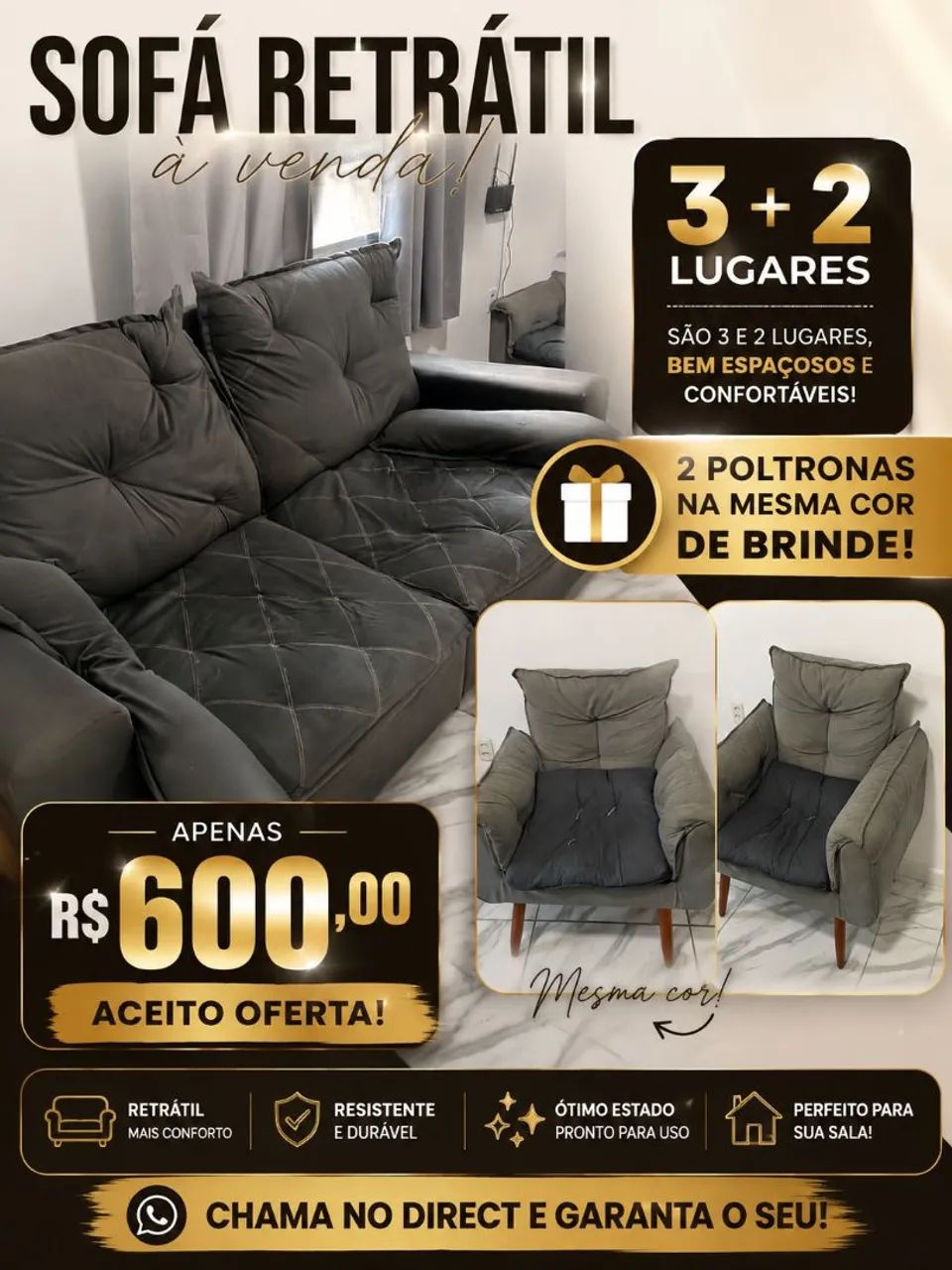Sofá retrátil  - Foto 3
