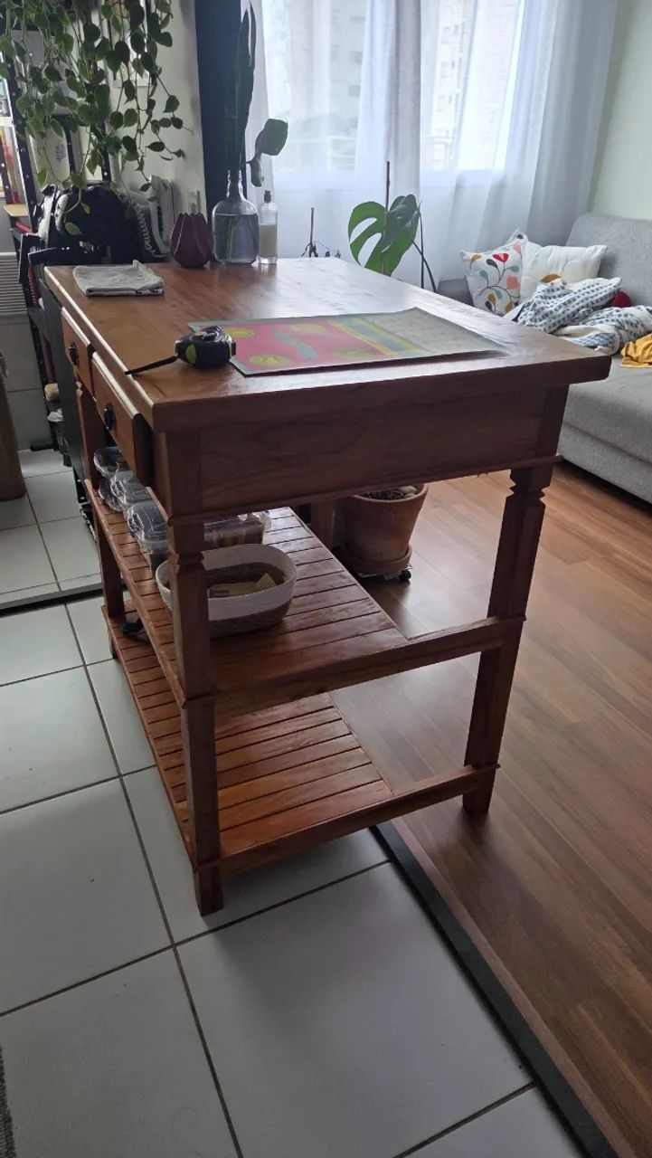Ilha de cozinha madeira maciça  - Foto 2