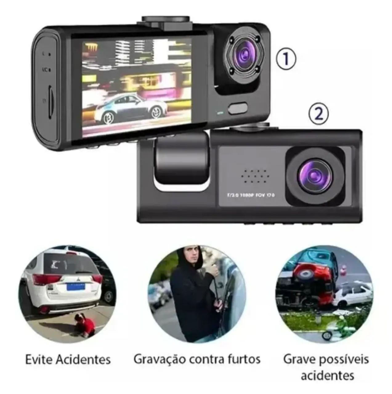 Câmera veicular Black Box Traffic recorder 1296 HD - Foto 3