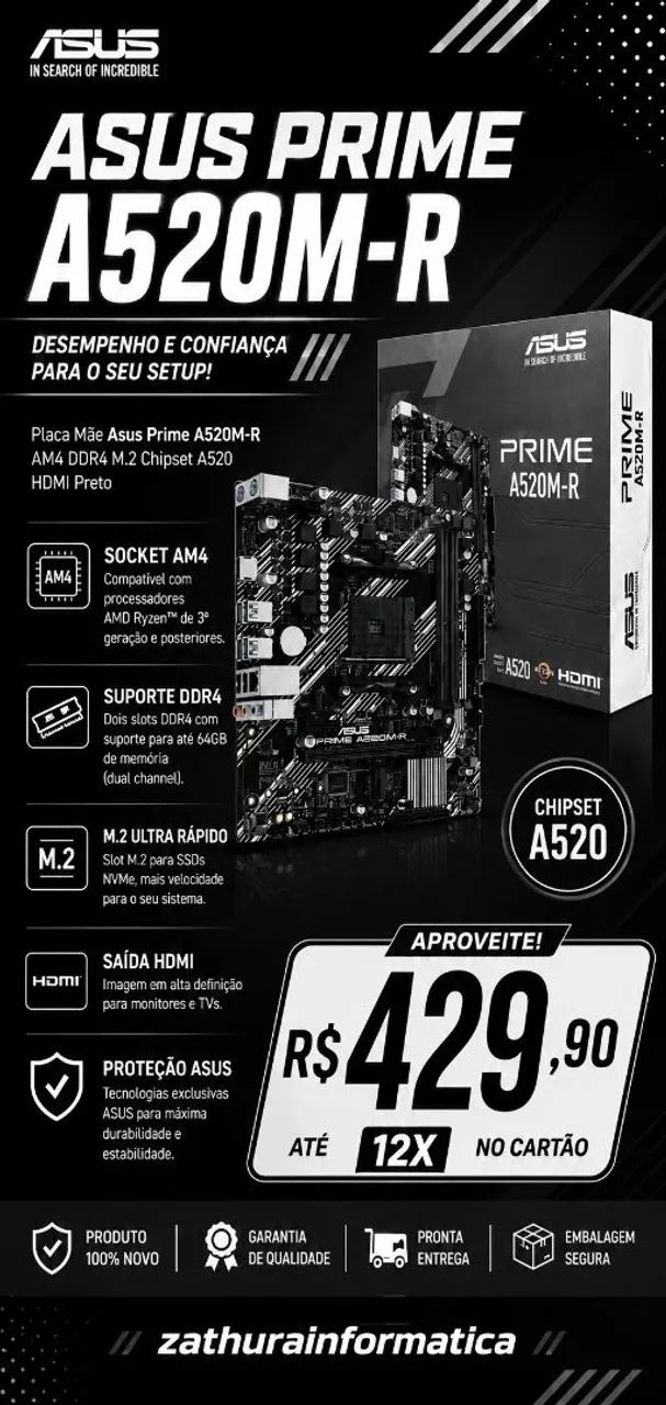 KIT UPGRADE A520M-R e  Processador AMD RYZEN 5 5500 @zathurainformatica  - Foto 3