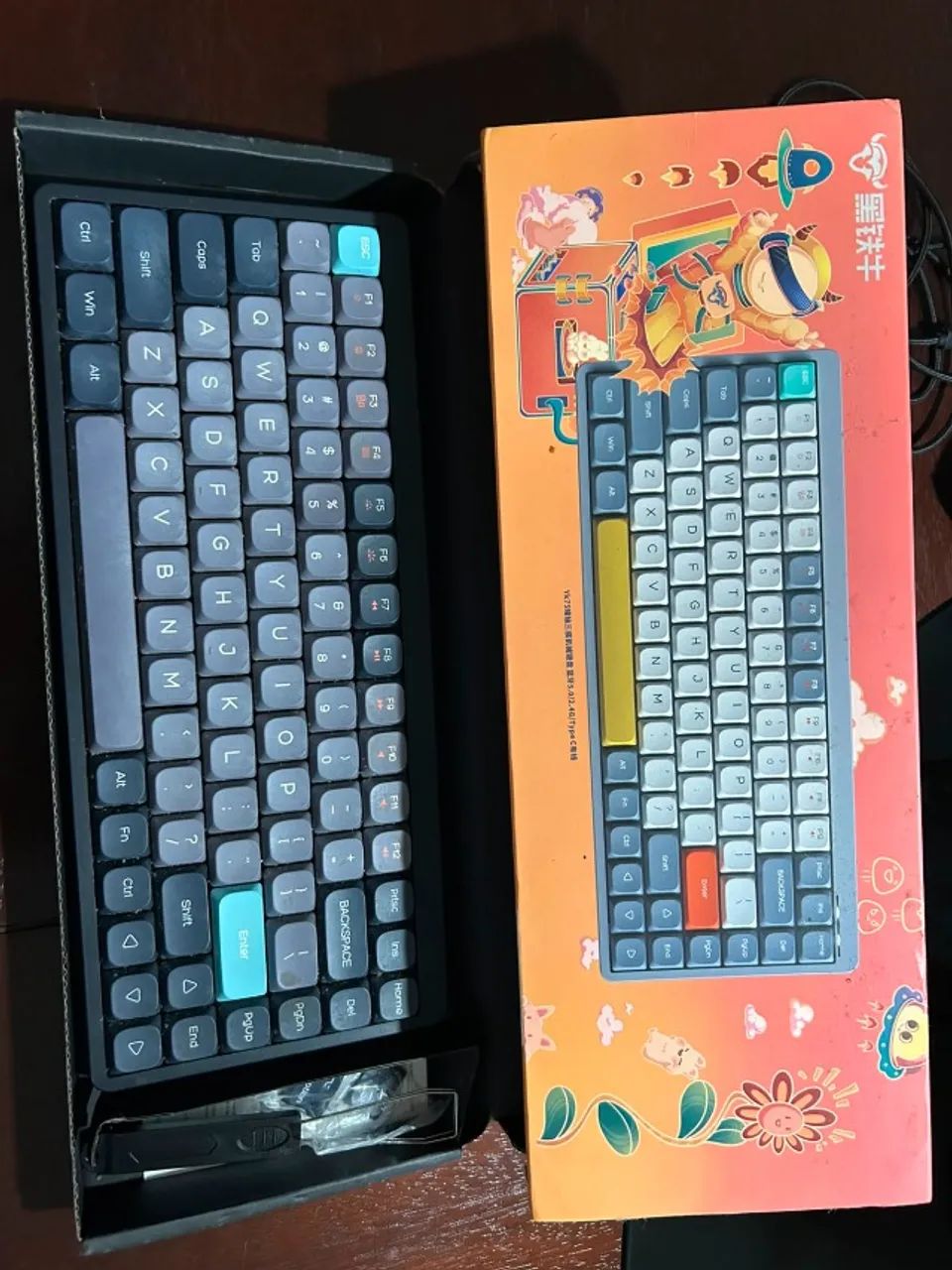 Teclado 75% Low Profile YK75 Sem fio, Bluetooth, Usb-C