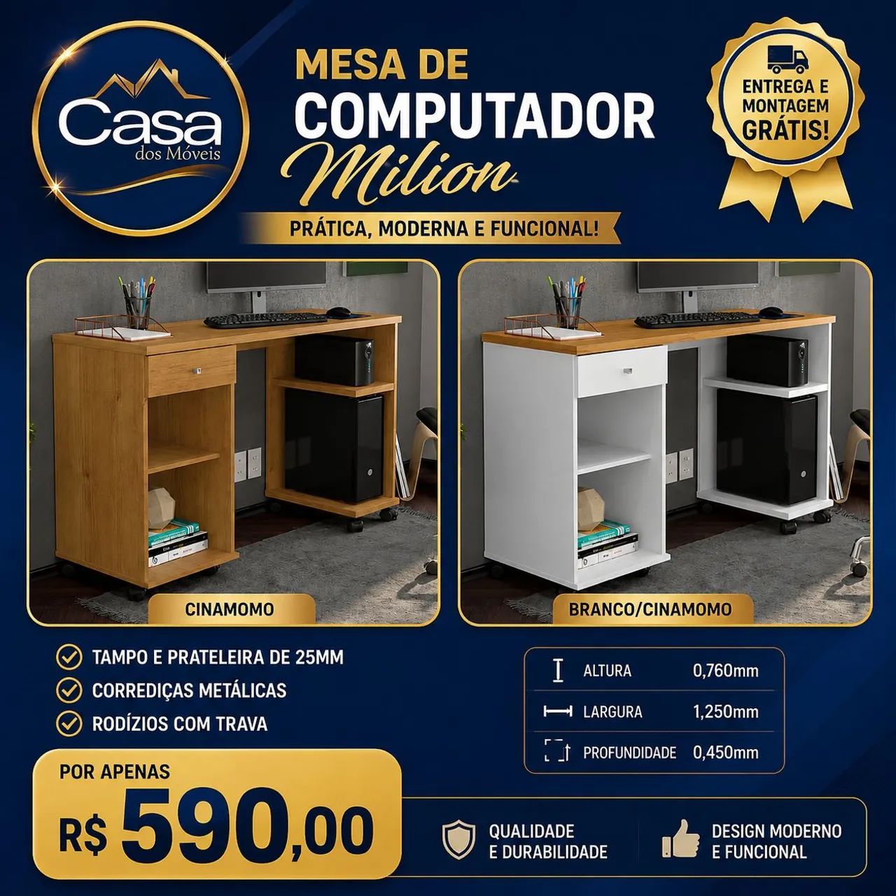 Mesa computador milion 