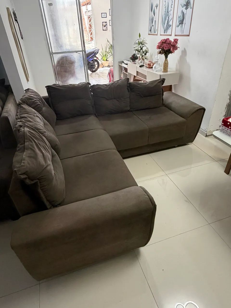 Sofá em L 5 lugares