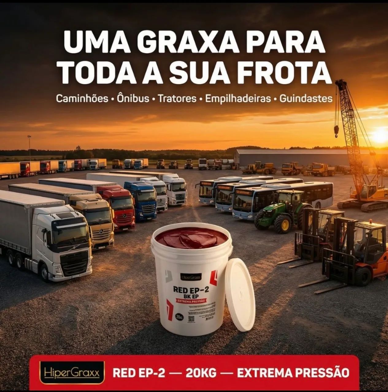 Graxa Lubrificante de Extrema Pressão HiperGraxx RED EP-2 - Balde 20kg