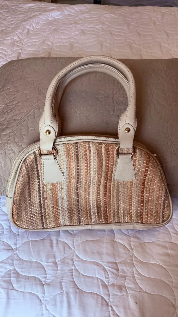 Bolsa de ombro/mão Arzon trançada nude