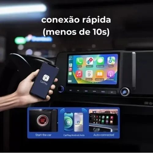 Adaptador Carplay Sem Fio 2 Em 1 Conversor Automático - Foto 3