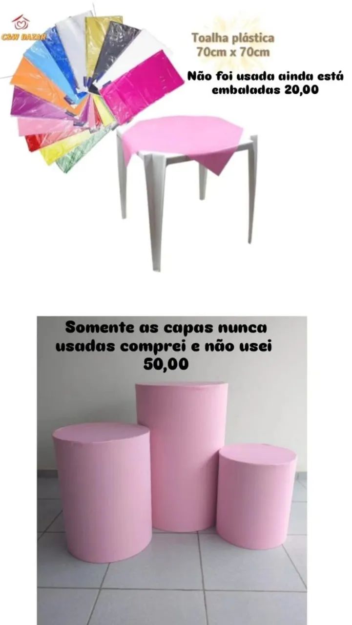 Capa de mesa e capa para pegue e monte