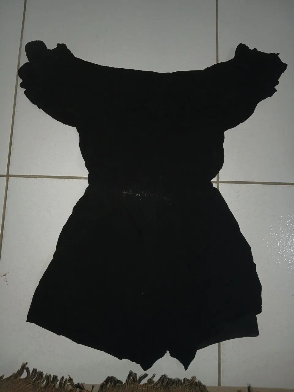 Macacão Preto de Poliéster