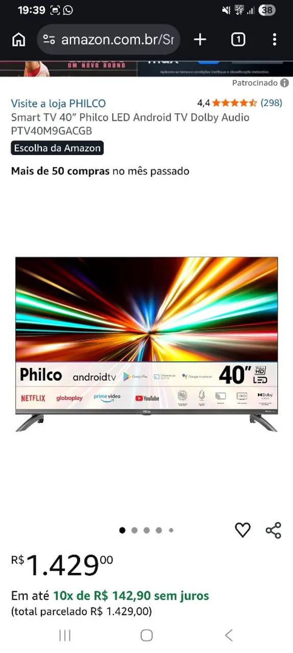Smart TV LED 40" Philco Dolby Audio - Foto 4