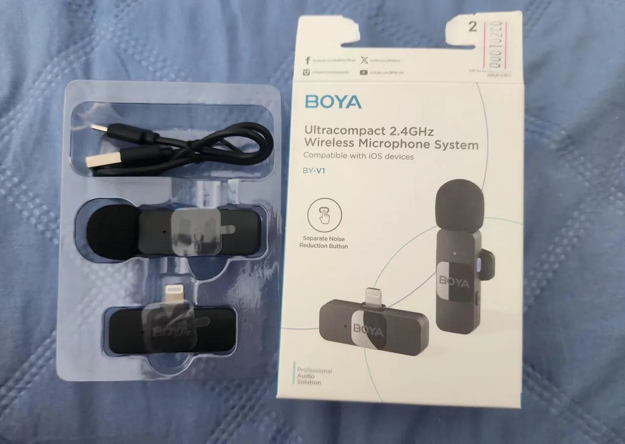 Microfone lapela s/fio - Boya - Novo