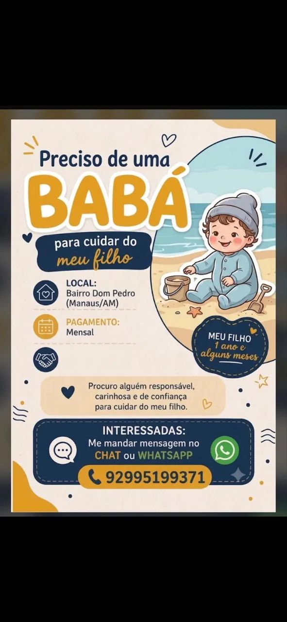 Procuro babá para morar 