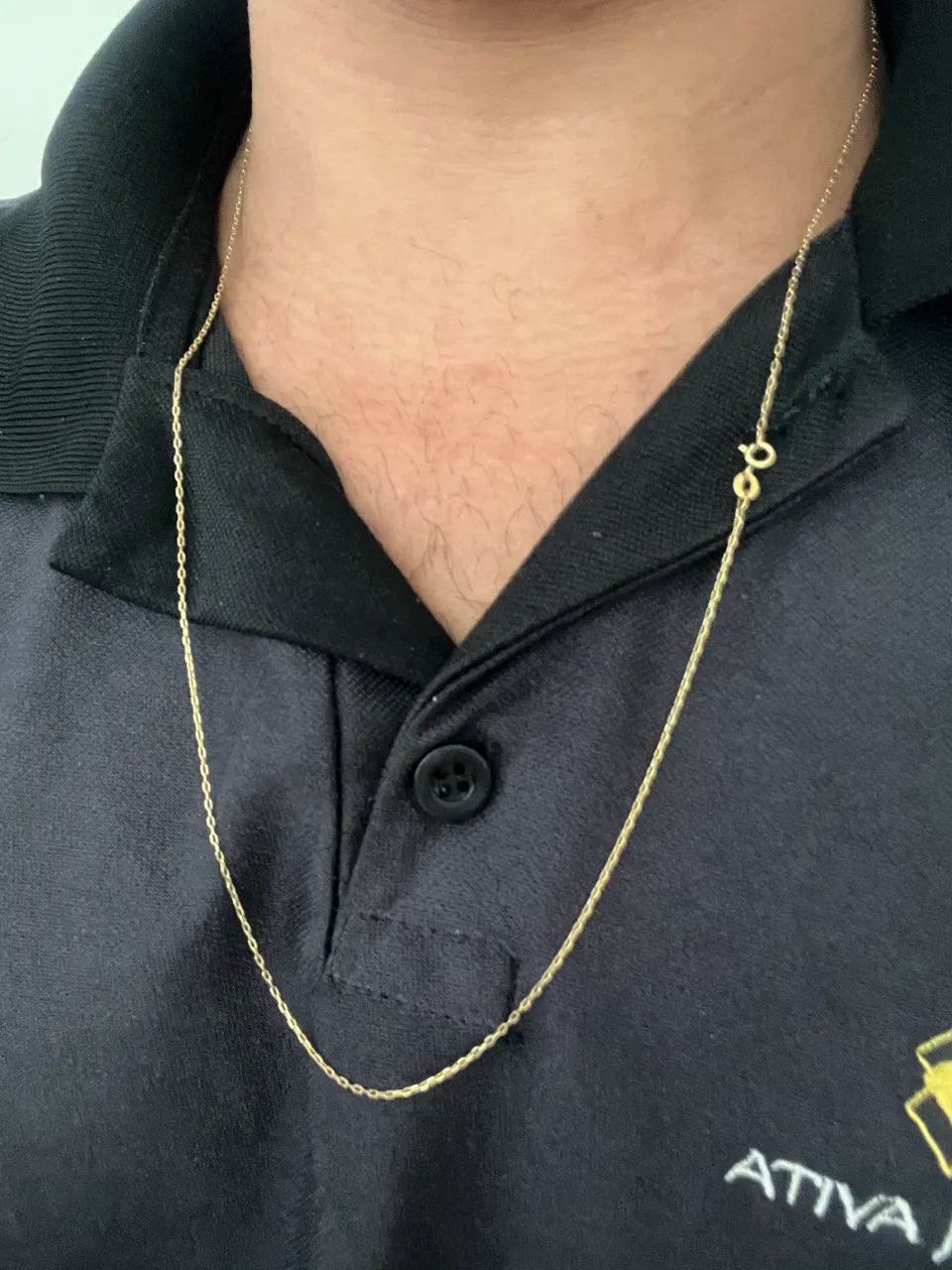 Corrente fica maciça cadeado ouro 18k  - Foto 3