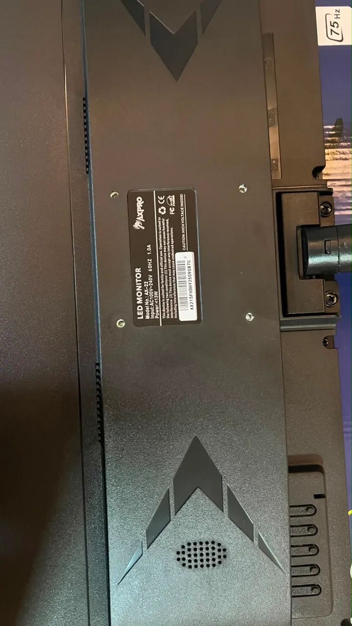 Monitor 22 polegadas c cabo de energia e cabo hdmi