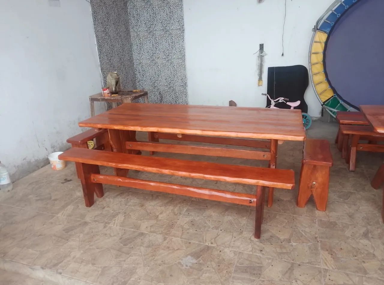 Mesas rústicas no precinho! temos elas em 1,5 m, 2m 3 m e fazemos móveis  - Foto 2
