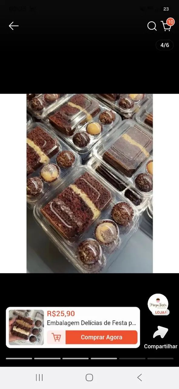 Embalagem para bolo e doces