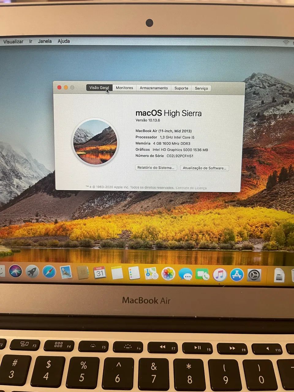 MacBook Air 11? Apple Mid 2013 | 128GB SSD | Funcionando