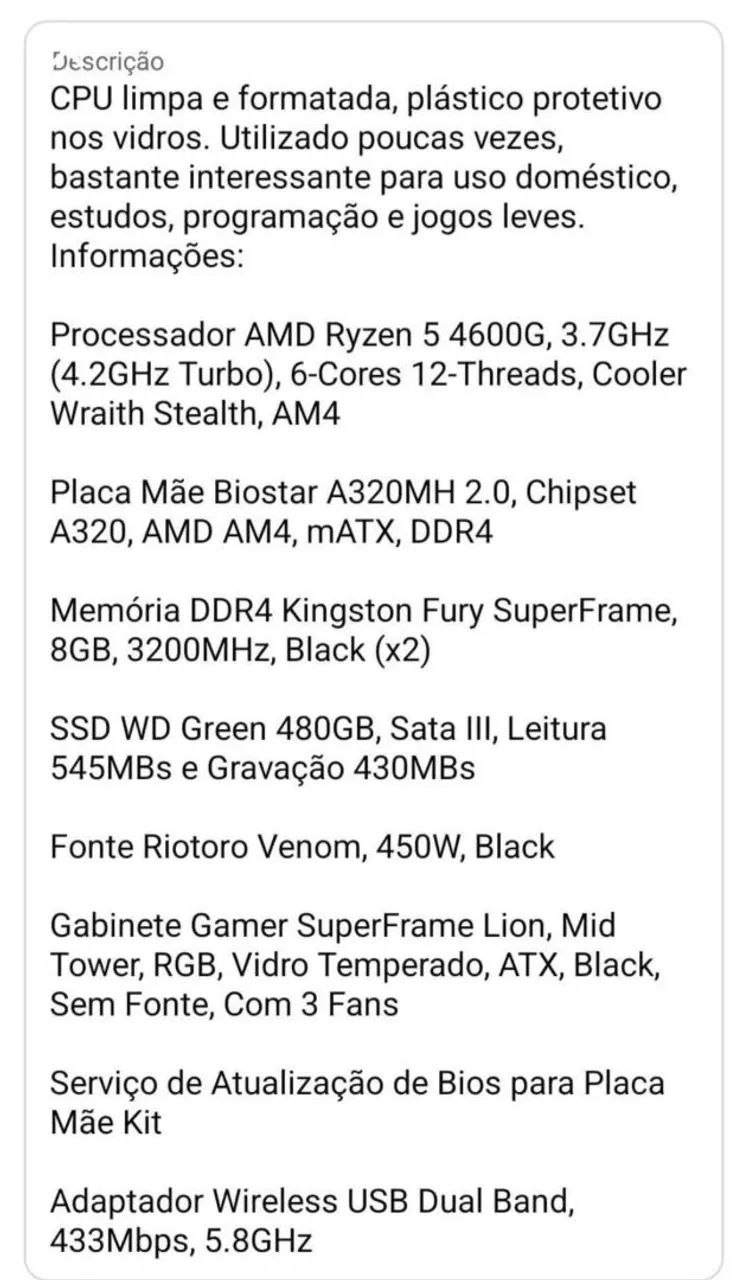 CPU processador AMD Ryzen 5 - Foto 2