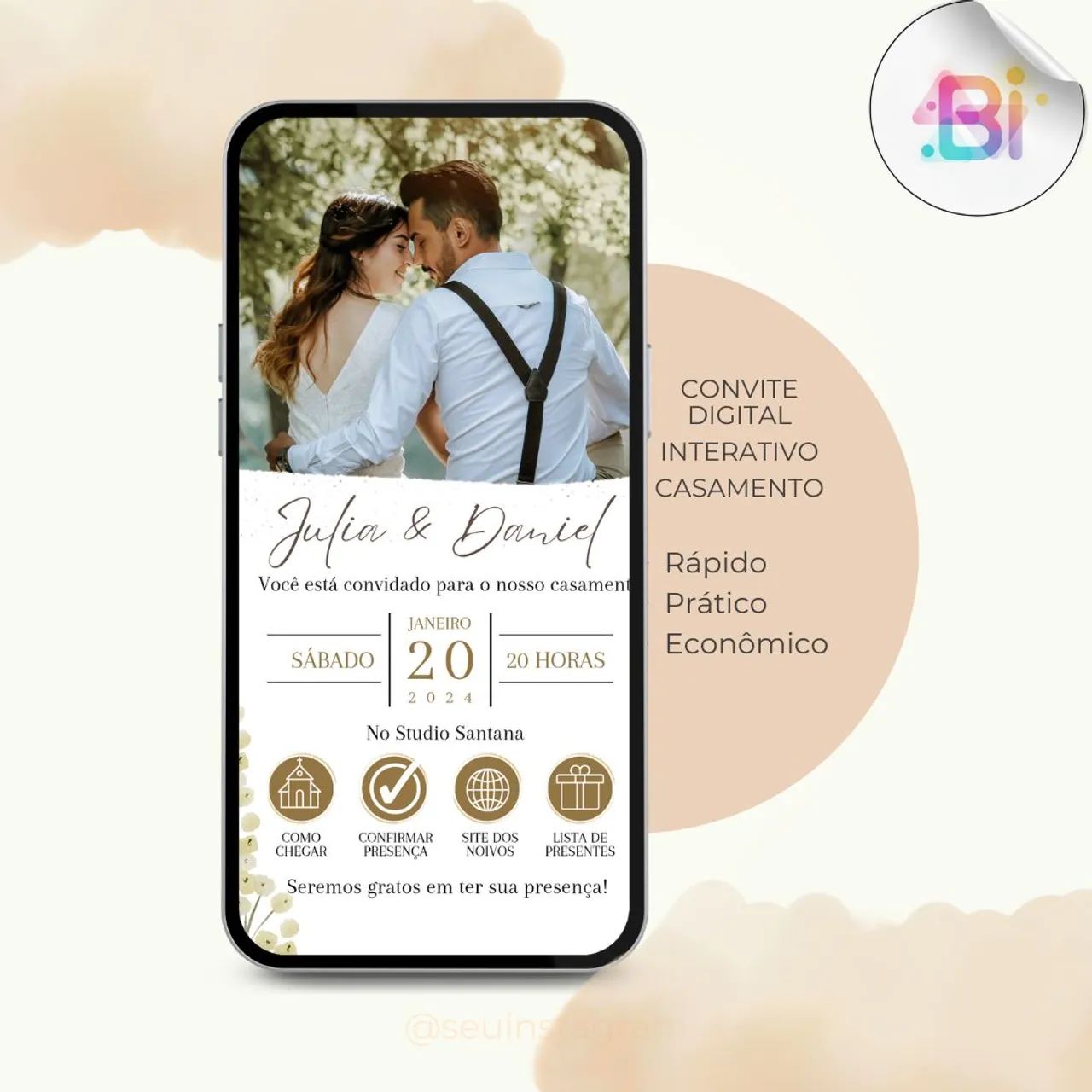 CONVITE DIGITAL INTERATIVO CASAMENTO