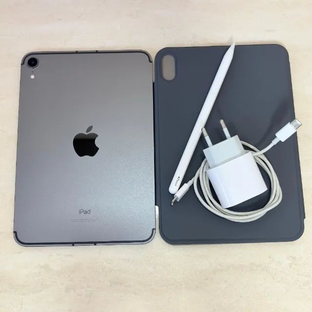 Apple iPad Mini 6 Wi-Fi + 5G Capa e Apple Pencil 2 Carregador e Cabo - Foto 2