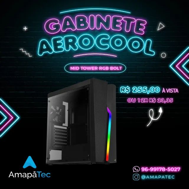 Gabinete Gamer RGB Bolt Aerocool