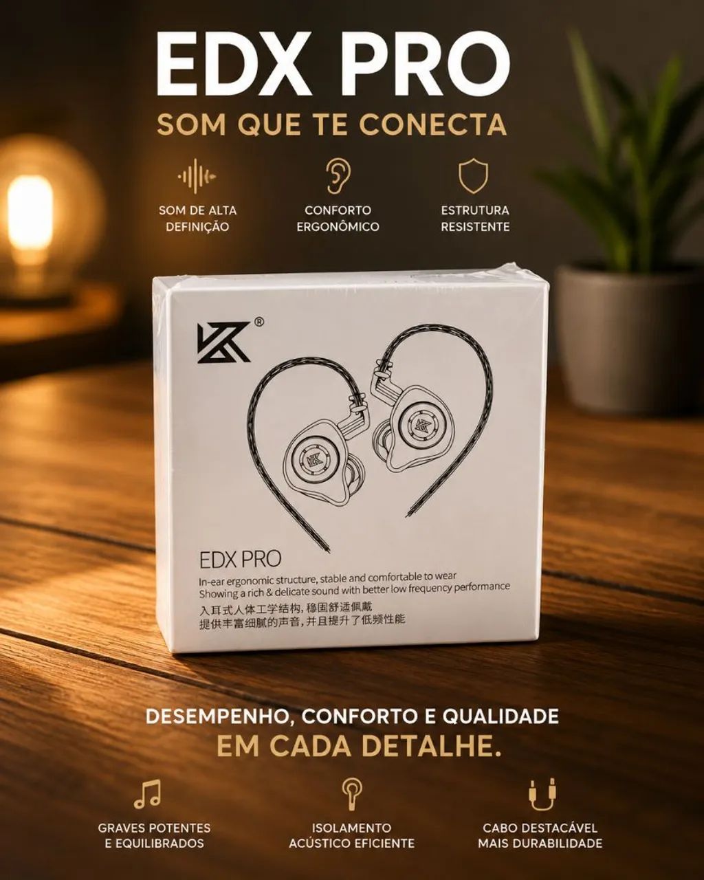Fone KZ EDX PRO PROFISSIONAL 