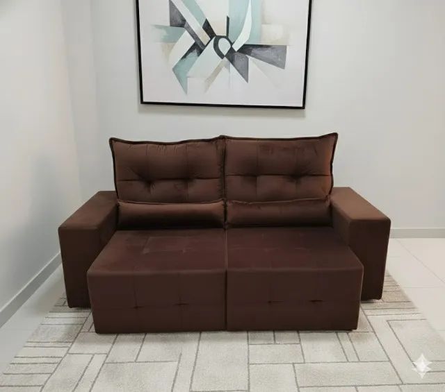 Sofá retratil e reclinavel belgica marrom 