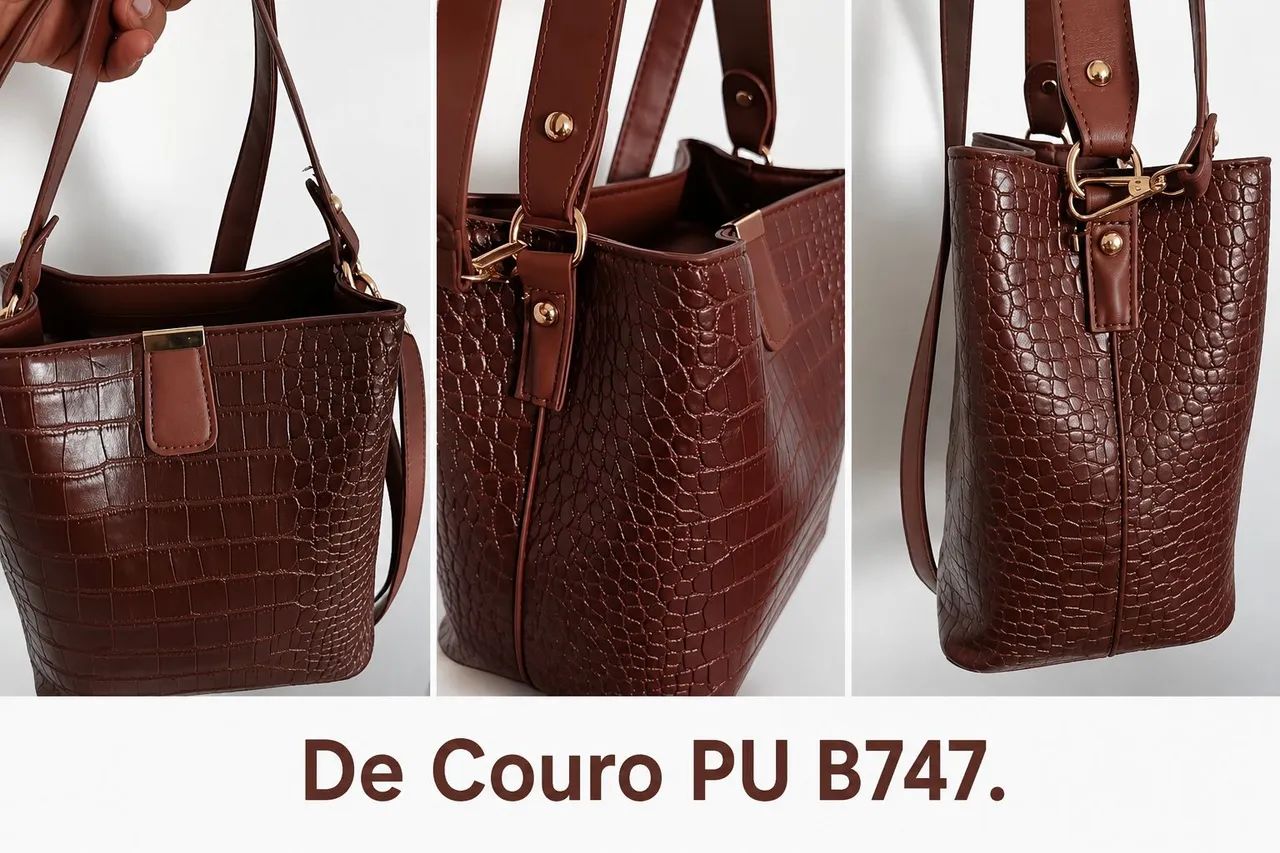 Bolsa Média de ombro de Couro PU- NOVO - Foto 3