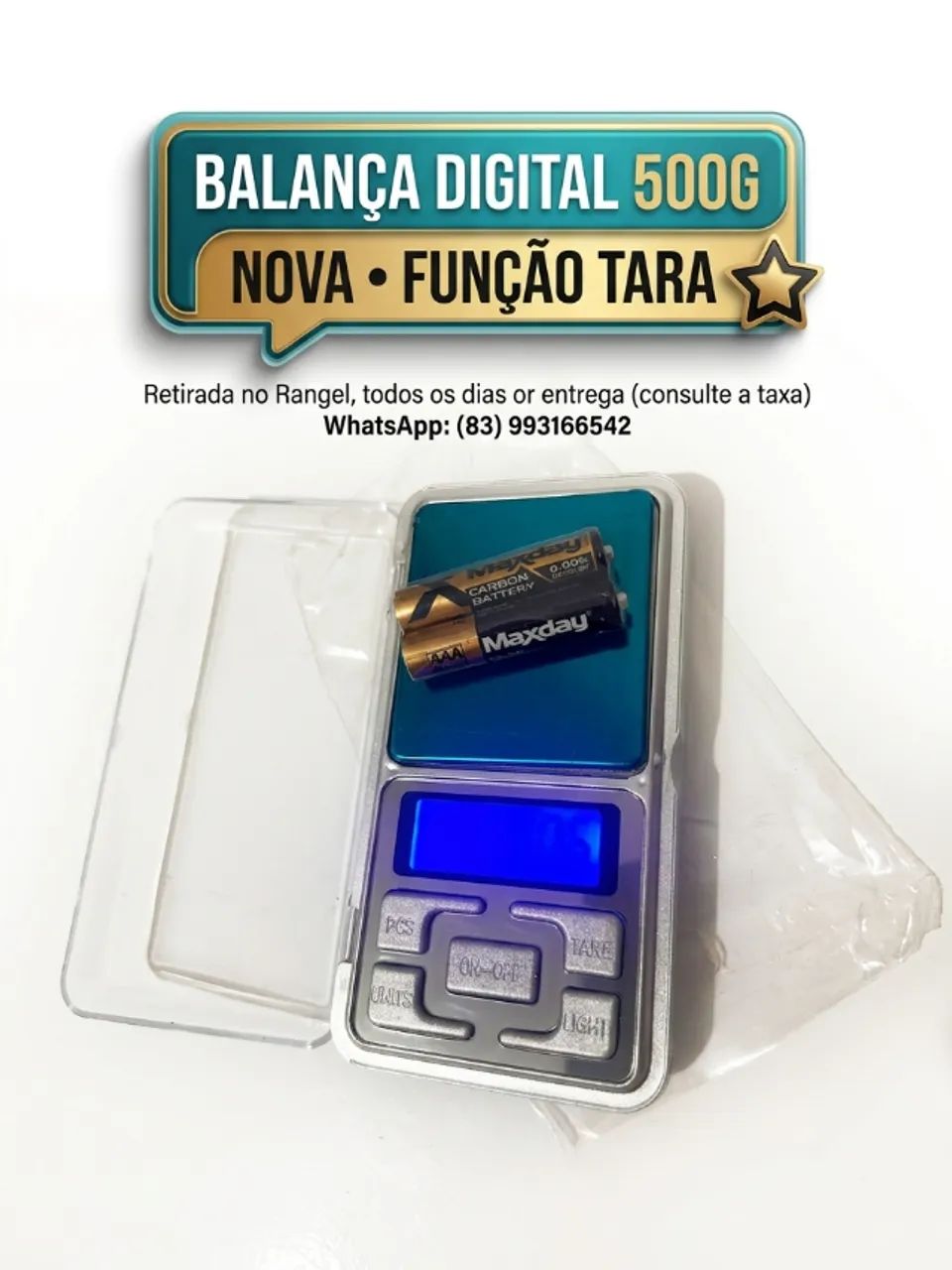 MINI BALANÇA 500G ? PRECISÃO 0,1G
