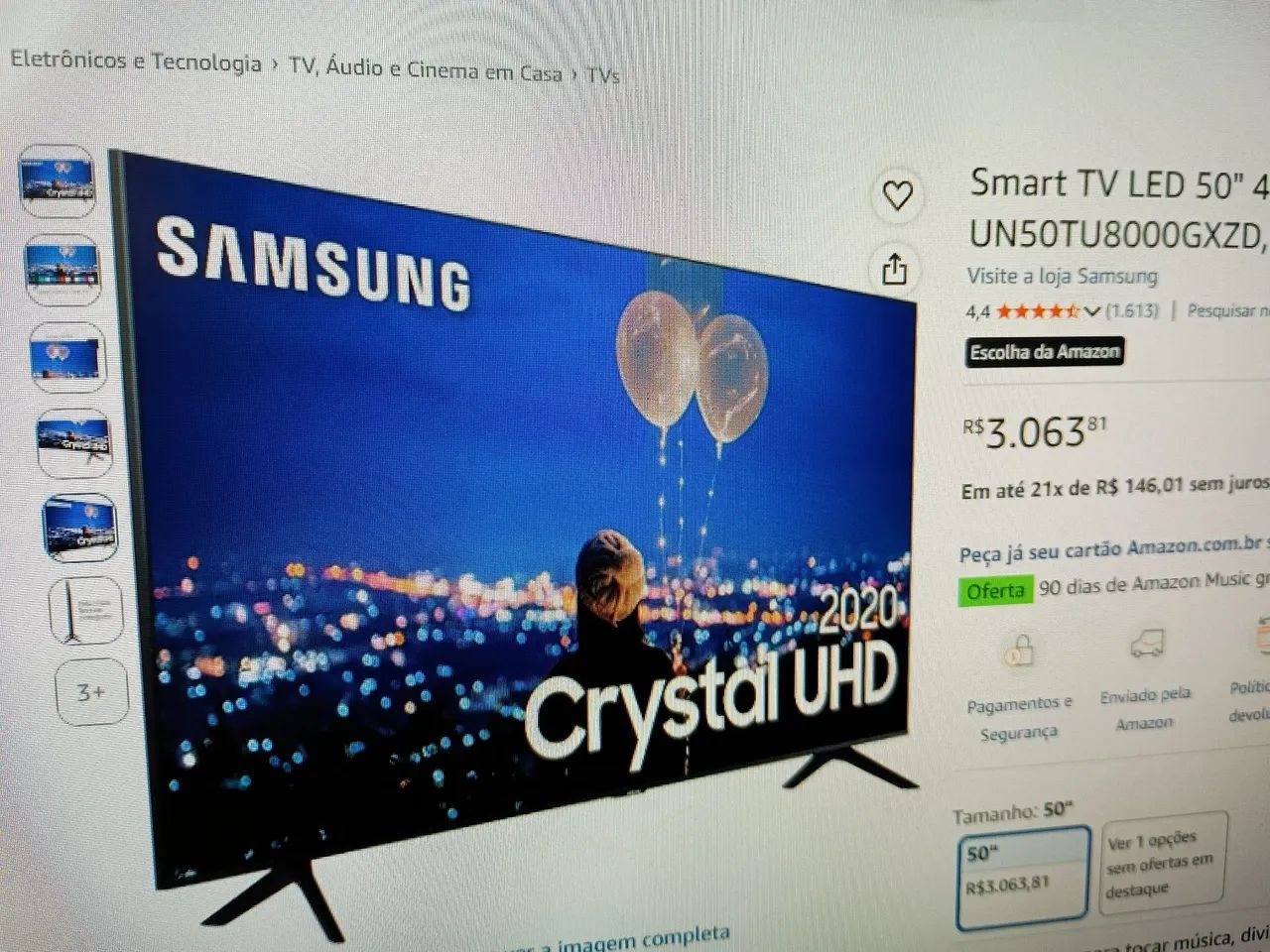 Smart TV Samsung UN50TU8000G