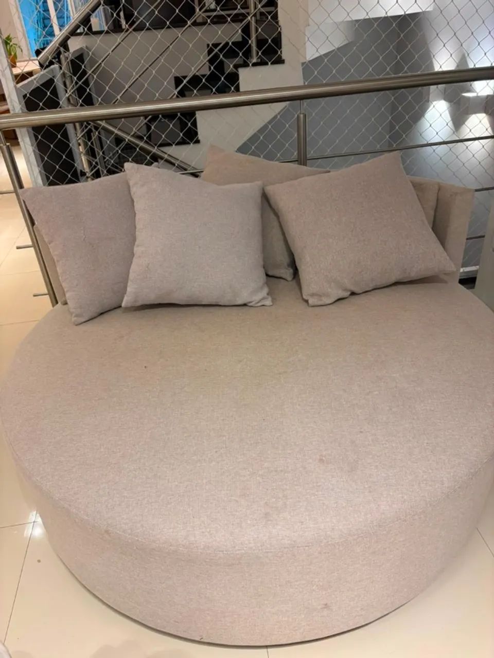 Sofá Chaise Redondo Bege 