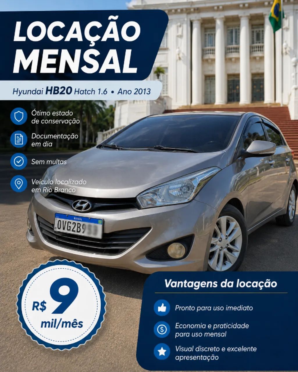 Aluga-se veículo -  Hyundai HB20 Hatch, 1.6, R$9 mil mensal - Foto 5