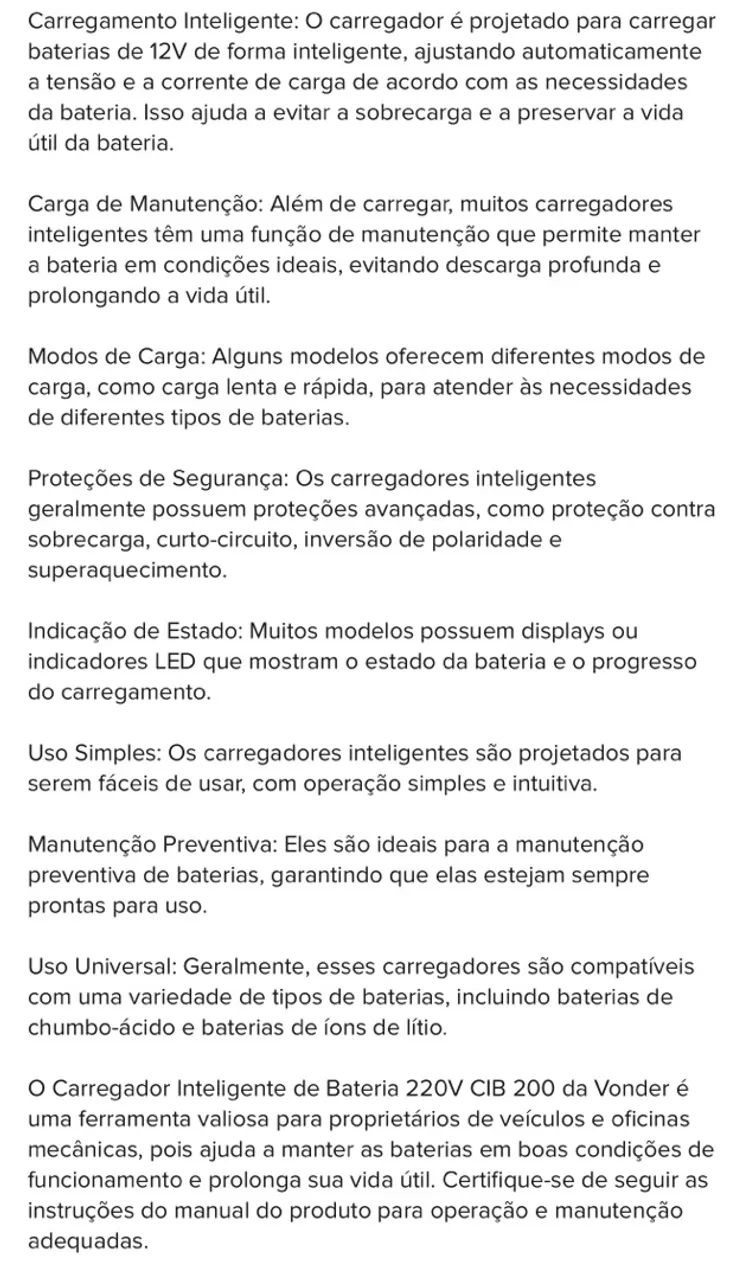 Carregador inteligente Vonder 220V - Foto 4