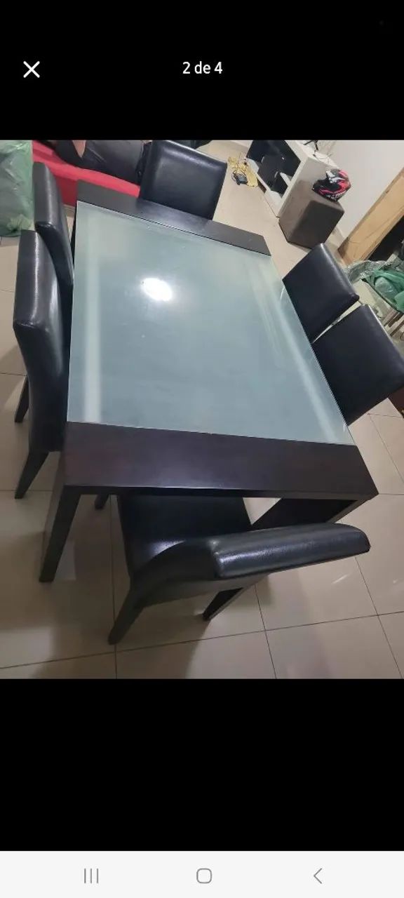 Mesa de vidro, 6 cadeiras - Foto 4