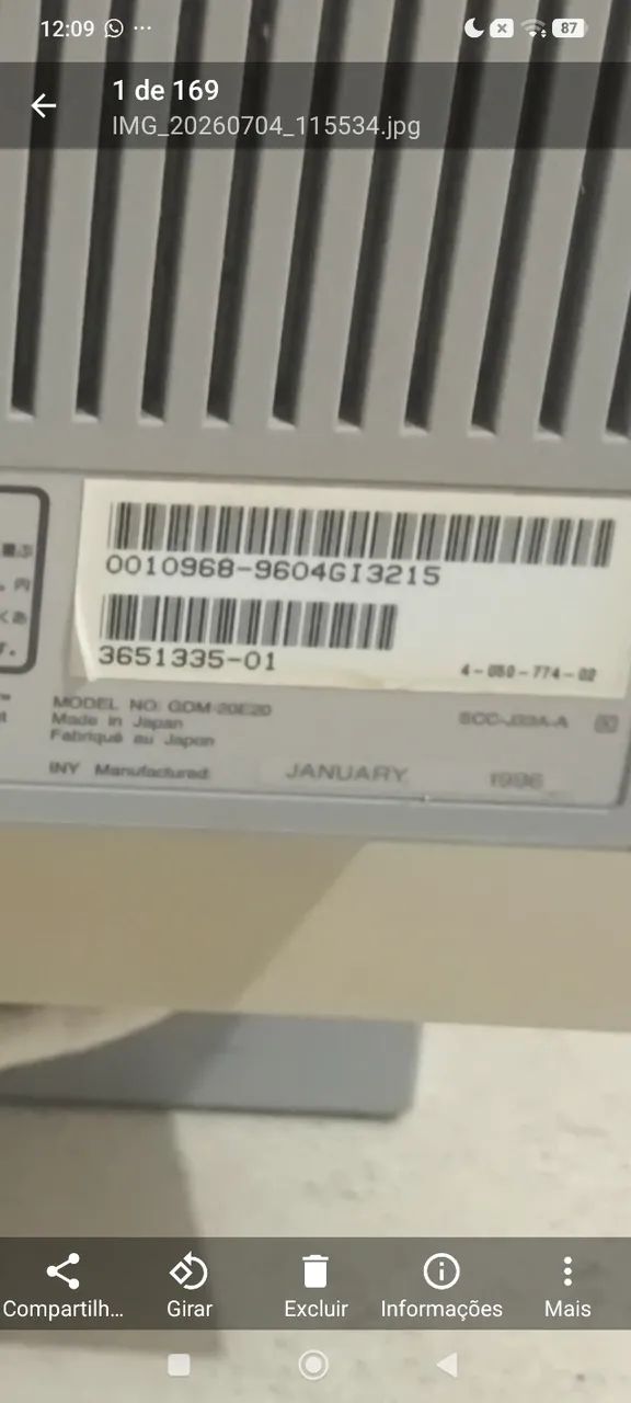 Monitor Sony GDM-20E20 Vintage de 1996 interface 13w3.  - Foto 4