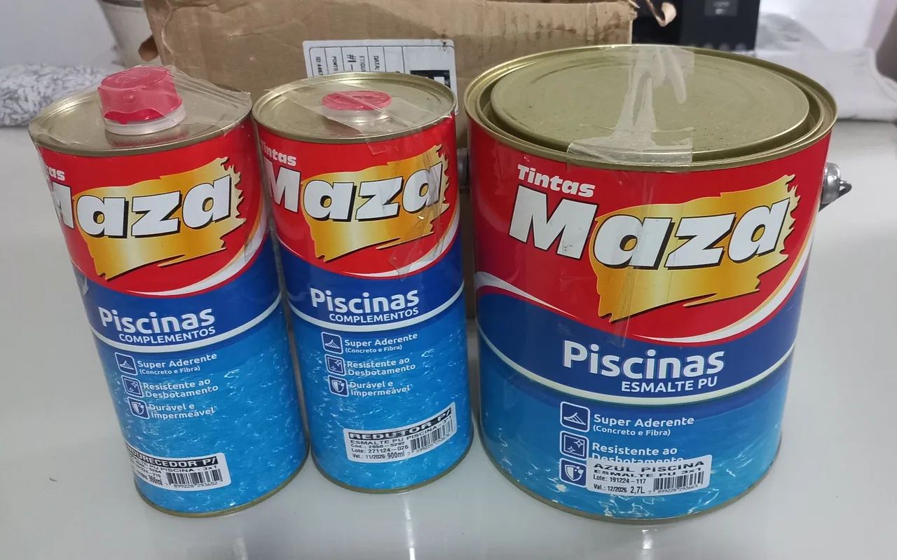 Tinta pu para piscina de concreto ou fibra