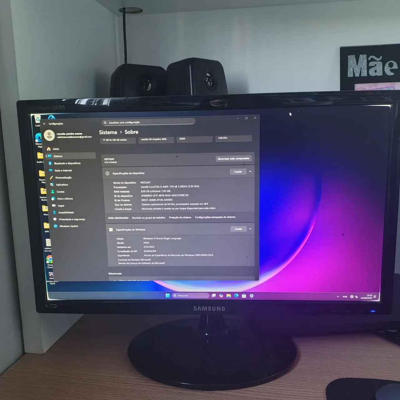 MONITOR SAMSUNG - 21,5 POL